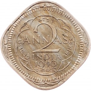 British India, 2 Annas 1946, Calcutta