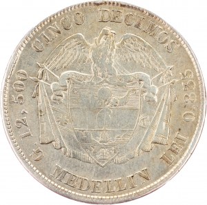Colombia, 5 Décimos 1884, Bogota