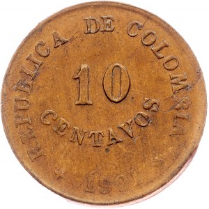Colombia, 10 Centavos 1901, Bogota