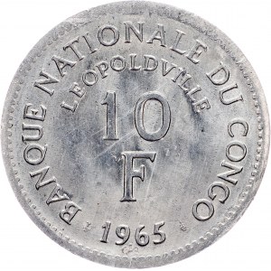 Congo, 10 Francs 1965, Brussels