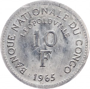 Congo, 10 Francs 1965, Brussels