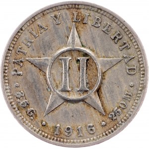 Cuba, 2 Centavos 1916, Filadelfia