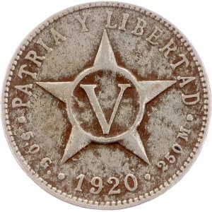 Cuba, 5 Centavos 1920, Philadelphia