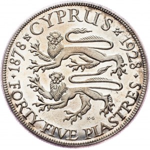 Kypr, 45 Piastres 1928, Londýn