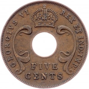 East Africa, 5 Cents 1941, London