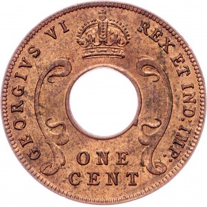 East Africa, 1 Cent 1942, London