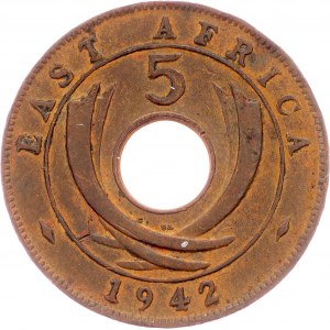 Východní Afrika, 5 centů 1942, Londýn