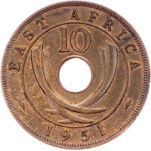 East Africa, 10 Cents 1951, London