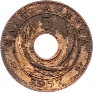 Východní Afrika, 5 centů 1957, Heaton