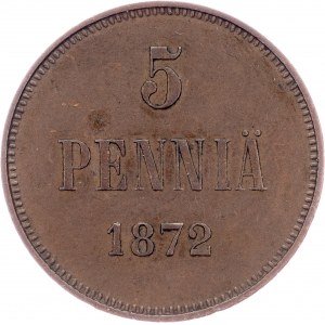 Finland, 5 Penniä 1872, Helsinki