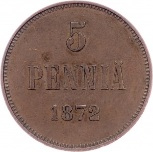 Finland, 5 Penniä 1872, Helsinki