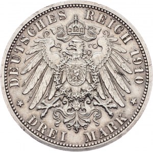 Deutschland, 3 Mark 1910, A