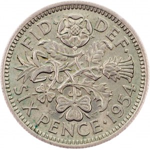 Great Britain, 6 Pence 1954, London