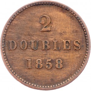 Guernsey, 2 Doubles 1858, London