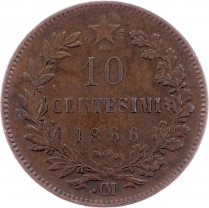 Italy, 10 Centesimi 1866, Strasbourg