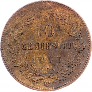 Italy, 10 Centesimi 1893, Heaton