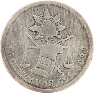 Mexico, 25 Centavos 1877, Guanajuato