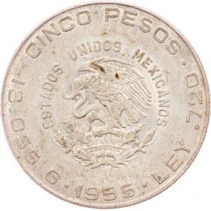 Mexiko, 5 Pesos 1955, Mexiko-Stadt