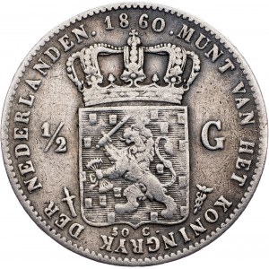 Netherlands, 1/2 Gulden 1860, Utrecht