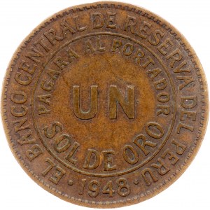 Peru, 1 Sol de Oro 1948, Philadelphia