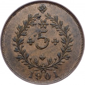 Portugal, 5 Reis 1901