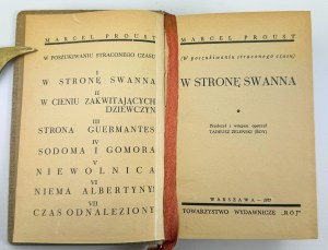 PROUST Marcel - W stronę Swanna - Warszawa 1937 [W poszukiwaniu straconego czasu]