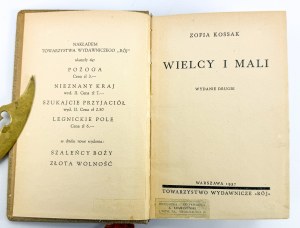 KOSSAK Zofia - Wielcy i mali - Warszawa 1937