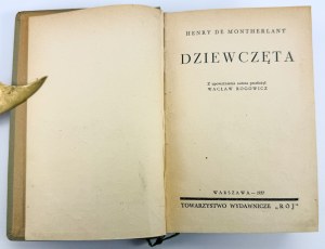 MONTHERLANT Henry - Dziewczęta - Varsavia 1937