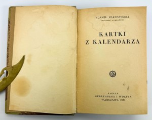 MAKUSZYŃSKI Kornel - Kartki z kalendarza - Warszawa 1939