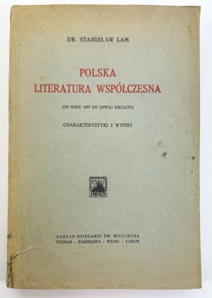 LAM Stanisław - Polska literatura współczesna - Poznań 1924