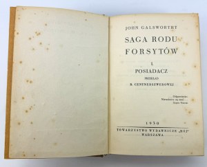 GALSWORTHY John - La saga des Forsytes - Varsovie 1930