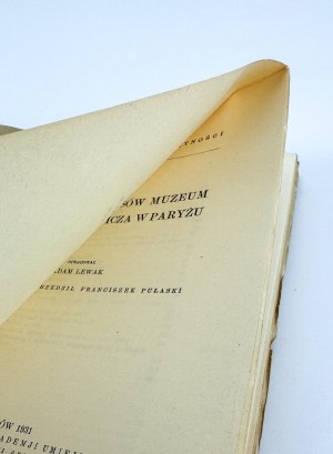 LEWAK Adam - Catalogue of manuscripts of the Adam Mickiewicz Museum in Paris - Krakow 1931