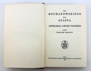 BOROWY Wacław - Od Kochanowskiego do Staffa - Lwów 1930