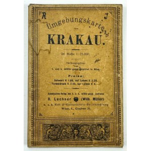MAPA KRAKOWA - Umgebungskarte KRAKAU - Viedeň cca 1900 - [vlastník Stefan Sapieha].