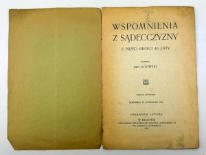 SITOWSKI Jan - Wspomnienia z Sądecczyzny - Kraków 1916