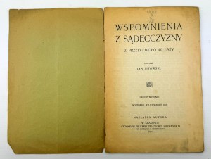 SITOWSKI Jan - Wspomnienia z Sądecczyzny - Cracovia 1916