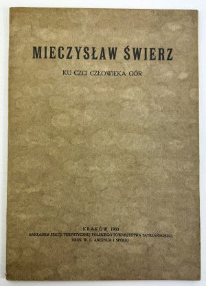 ŚWIERZ Mieczysław - En l'honneur de l'homme des montagnes - Cracovie 1933