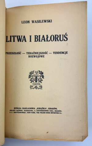 WASILEWSKI Leon - Litva a Bělorusko - Krakov 1912