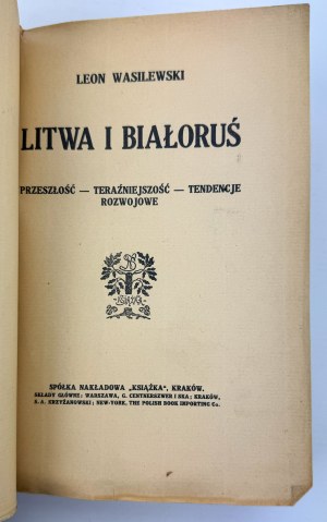 WASILEWSKI Leon - Litva a Bielorusko - Krakov 1912