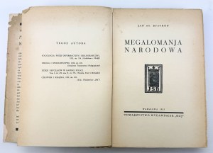 BYSTROŃ Jan Stanisław - Megalomanja narodowa - Warsaw 1935