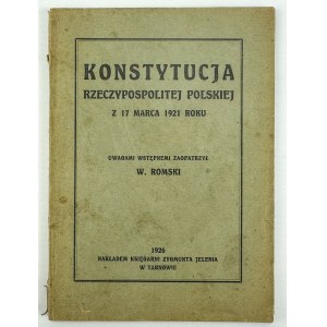 COSTITUZIONE DELLA REPUBBLICA DI POLONIA - Cracovia 1926
