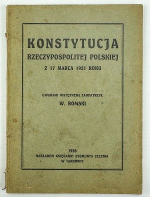 CONSTITUTION DE LA RÉPUBLIQUE DE POLOGNE - Cracovie 1926