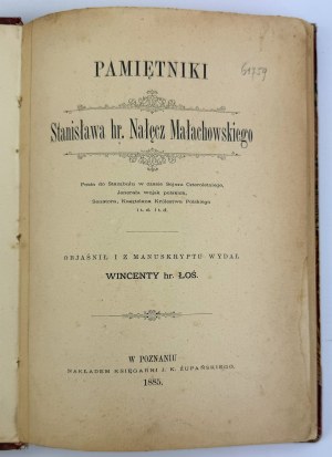 ŁOŚ Wincenty - Memoirs of Stanisław hr. Nałęcz Małachowski - Poznań 1885