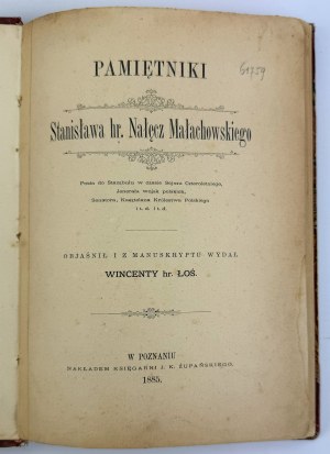 ŁOŚ Wincenty - Pamiętnik Stanisława hr. Nałęcz Małachowskiego - Poznań 1885