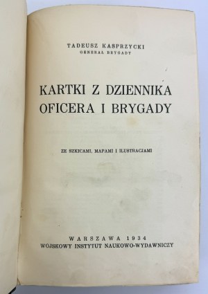 KASPRZYCKI Tadeusz - Kartki z dziennika Oficera I Brygady - Warszawa 1934