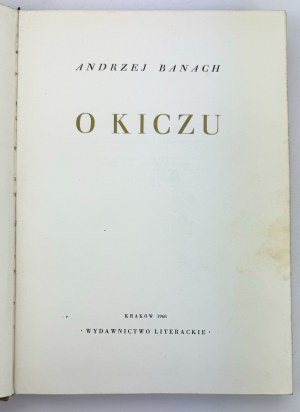 BANACH Andrzej - O kiczu - Kraków 1968