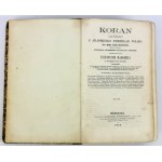 CORANO - Al Koran - dalla traduzione araba di Jan Murzy Taras Buczacki - Varsavia 1858 [1a edizione].