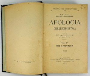 SCHANZ Paweł - Apologia chrześcijaństwa - Varsovie 1905