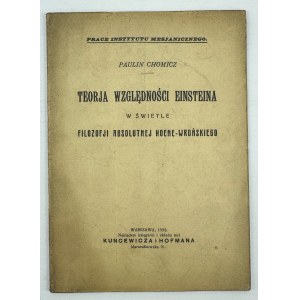 CHOMICZ Paulin - Die Einsteinsche Relativitätstheorie - Warschau 1922