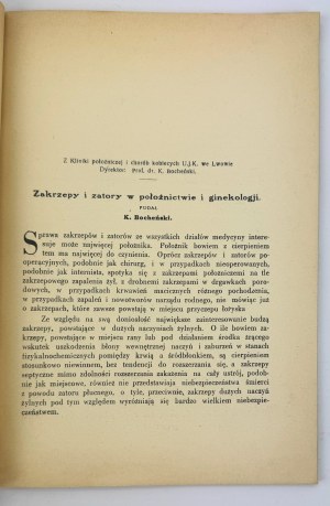 BOCHEŃSKI K. - Thrombosen und Embolien in der Geburtshilfe und Gynäkologie - Wrocław 1935